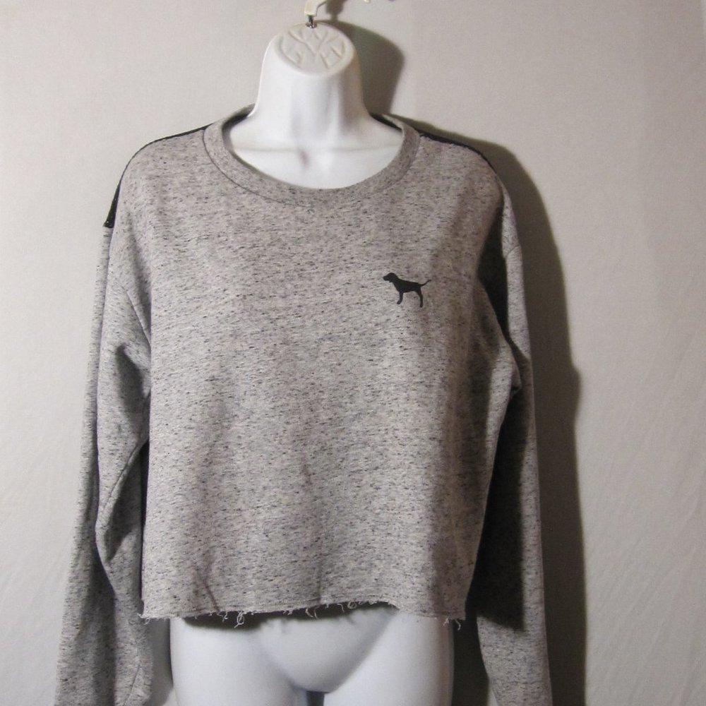 Victoria's Secret Pink Oversize Mesh Crop Sweatshirt S